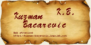 Kuzman Bačarević vizit kartica